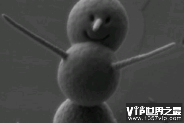世界上最小的雪人：纳米小雪人，不到3微米高