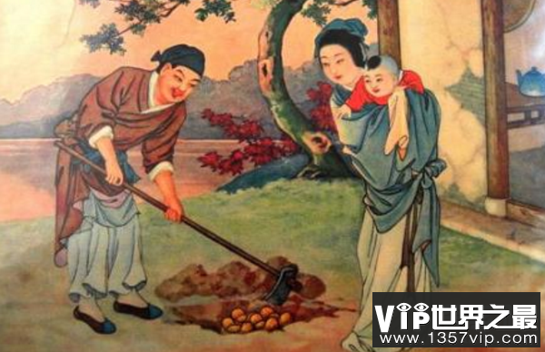 二十四孝的故事：埋儿奉母，孝心奉母得黄金为报(图1)