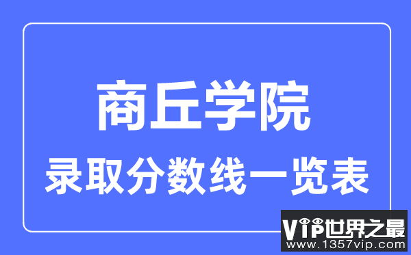 2023年高考多少分能上商丘学院？附各省录取分数线