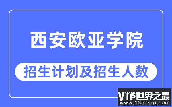 2023年西安欧亚学院各省招生计划及各专业招生人数是多少