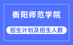 2023年衡阳师范学院各省招生计划及各专业招生人数
