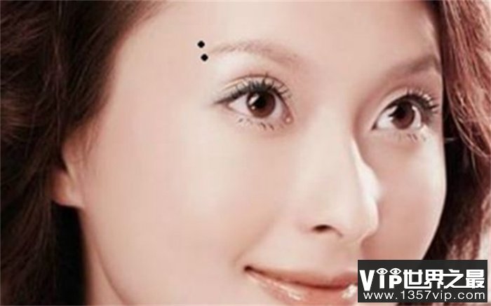女人脸部痣相图解：水险痣在眉眼处易遇危险